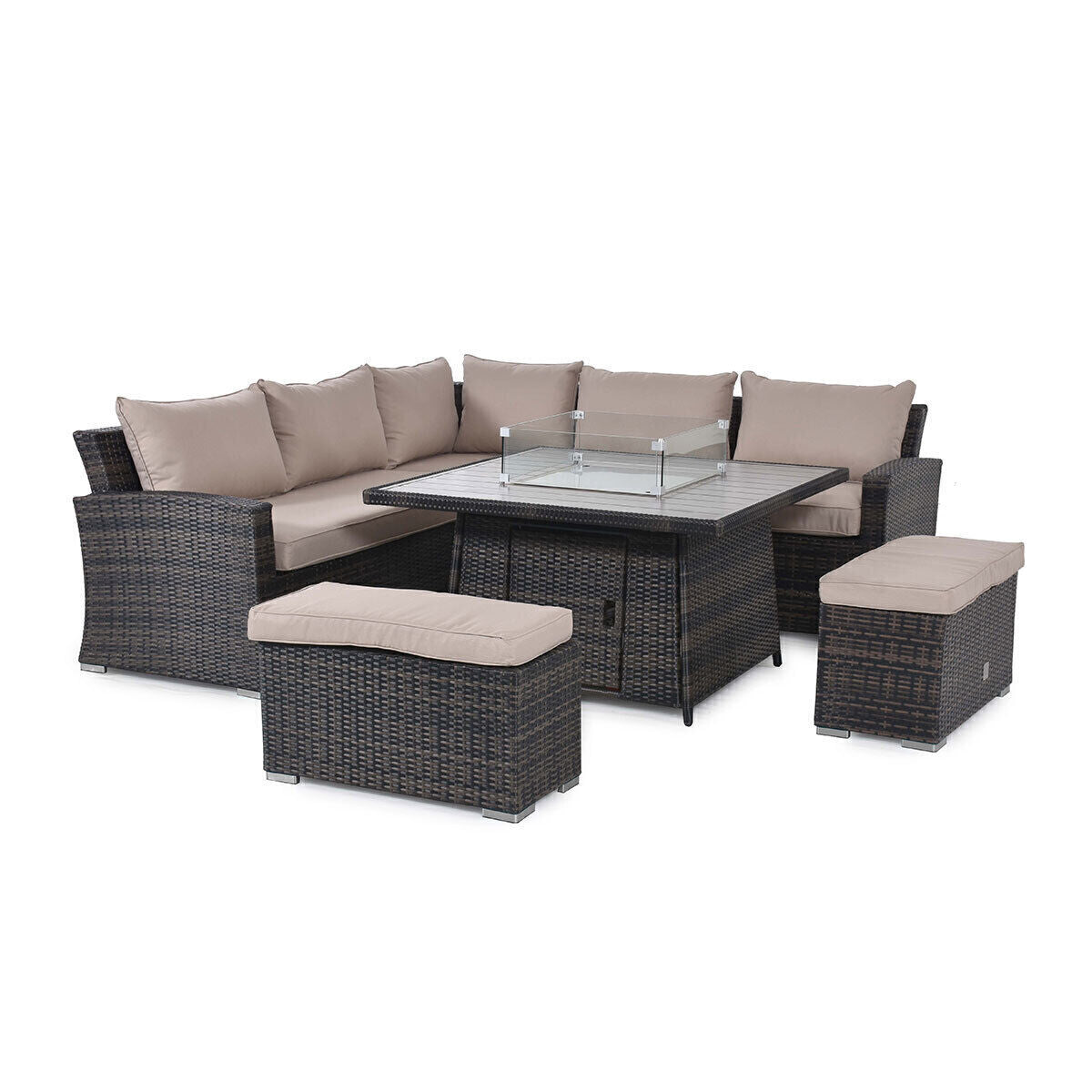 Homeflair - Kingston Deluxe Rattan Corner Dining Set