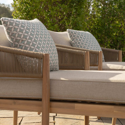 Homeflair - Porto Rope Weave Double Sunlounger Set