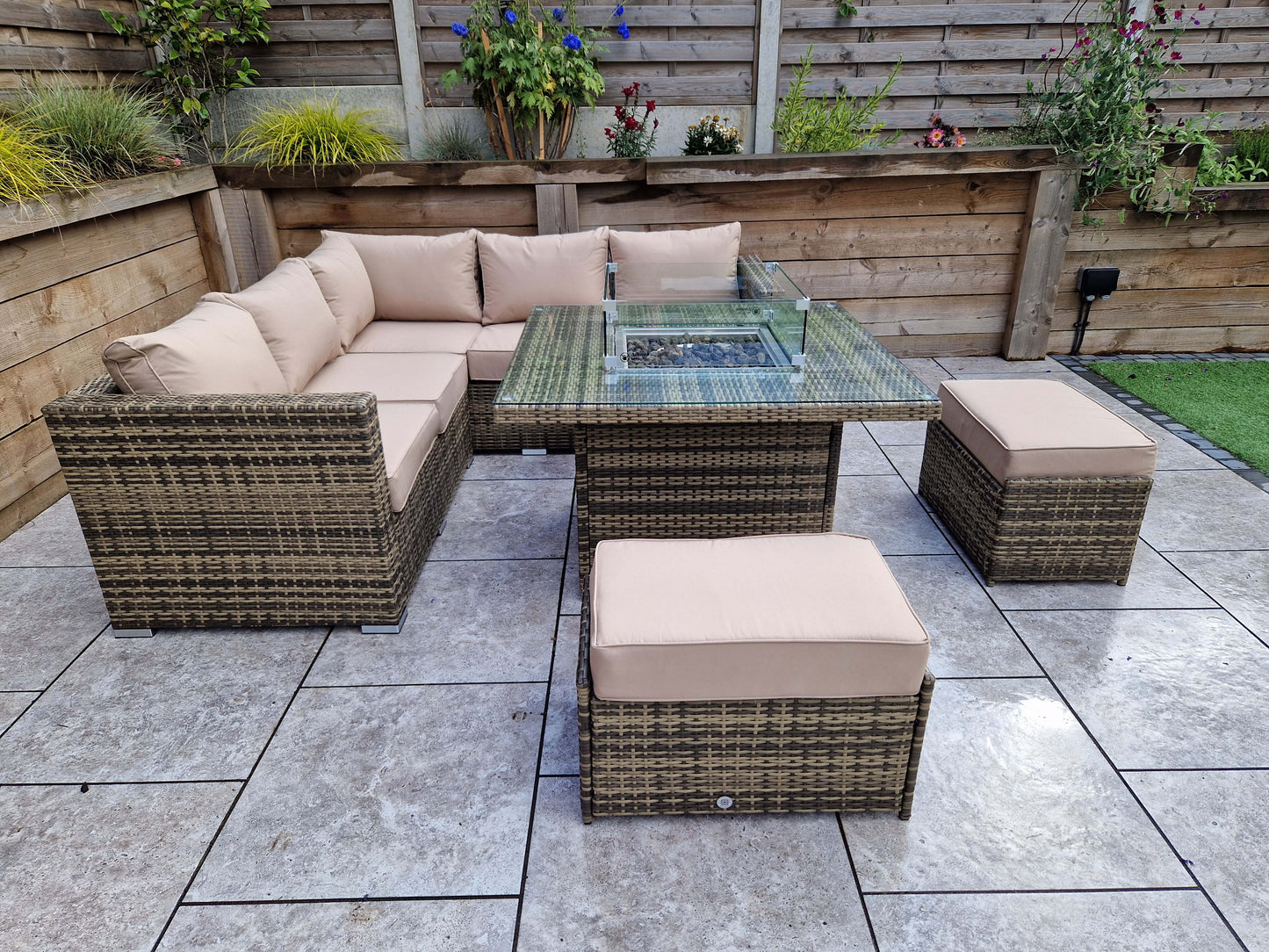 Signature Weave - GEORGIA corner gas firepit set | GEOR0149_MILA0482