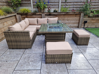Signature Weave - GEORGIA corner gas firepit set | GEOR0149_MILA0482