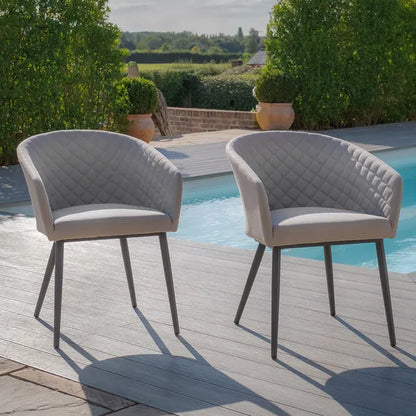 Outdoor Fabric Pair of Ambition Dining Chairs - Flanelle