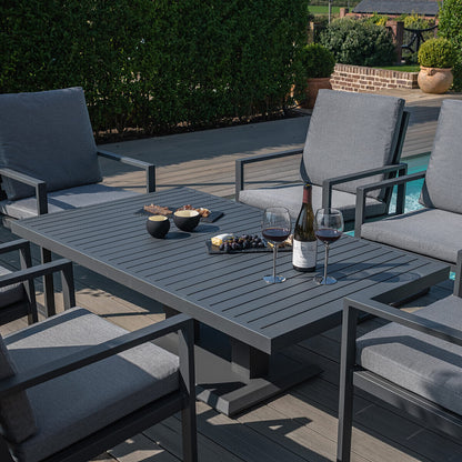 Homeflair – Amalfi 6 Seat Rectangular Aluminium Dining Set