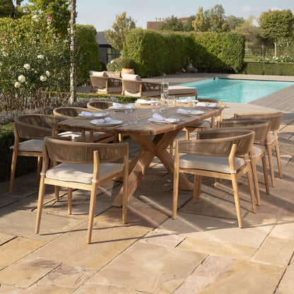 Homeflair - Porto Rope Weave 8 Seat Rectangular Dining Set