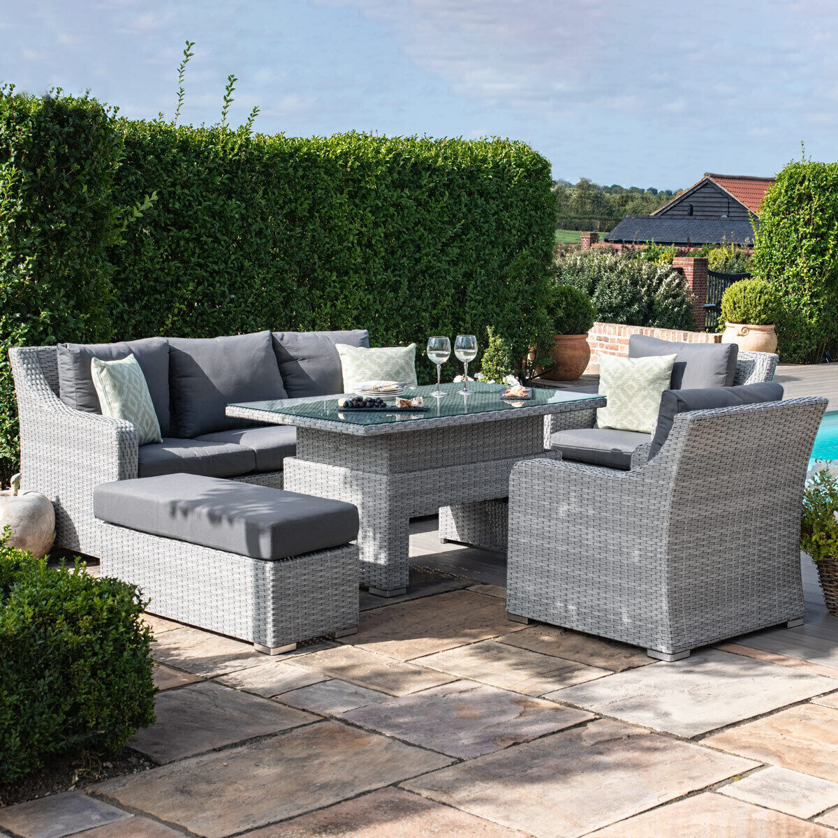 Homeflair - Ascot Rattan Sofa Dining Set