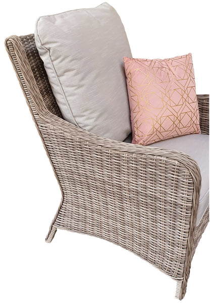Signature Weave - Alexandra Rattan High Back 4 Seater Sofa Set in Grey | Alex0052