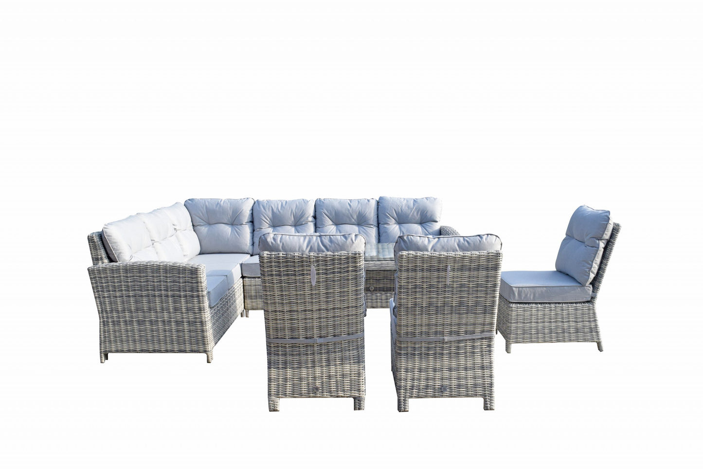 Rattan Corner Dining Sofa with 3 Armless Chairs Set | Amy | Amy0340