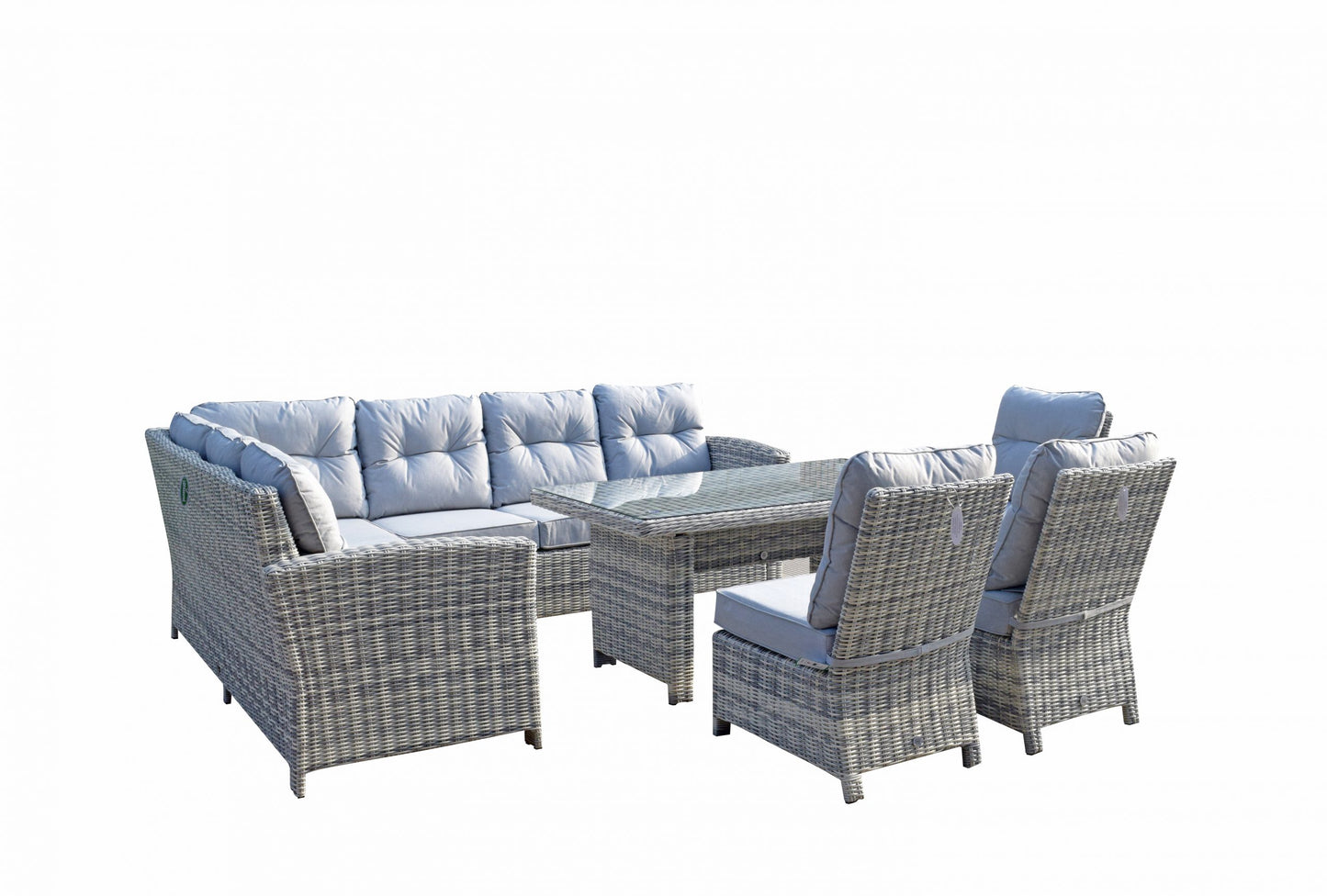 Rattan Corner Dining Sofa with 3 Armless Chairs Set | Amy | Amy0340