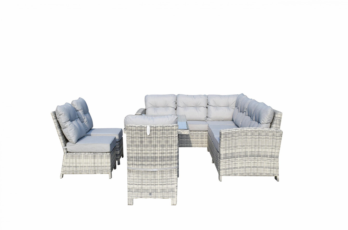 Rattan Corner Dining Sofa with 3 Armless Chairs Set | Amy | Amy0340