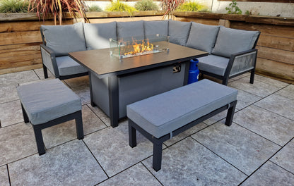 Bettina Corner Dining Set with Firepit Table | Bett0426