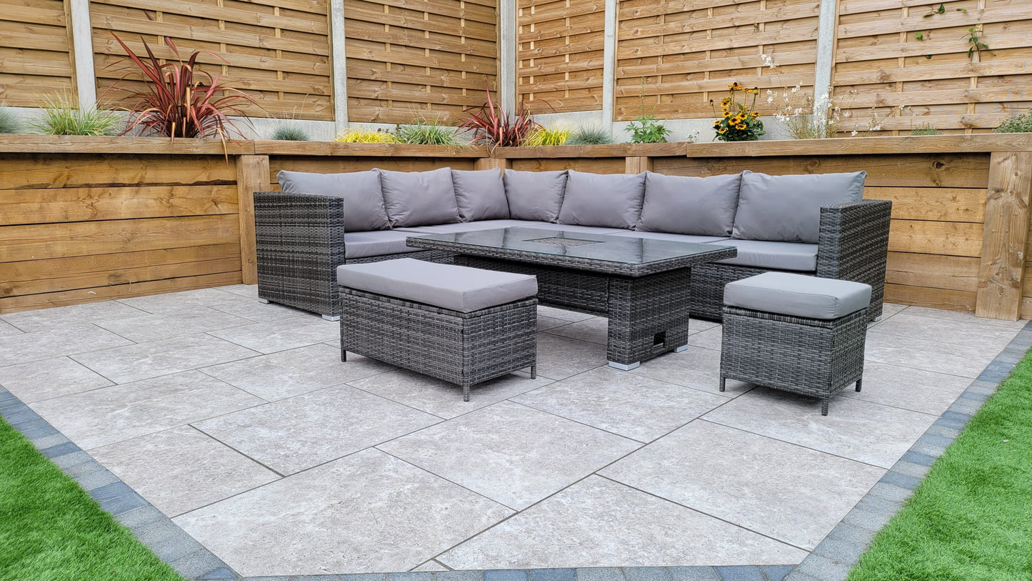Rattan Corner Dining Sofa with Lift Table & Ice Bucket | Catalina | Cata0367