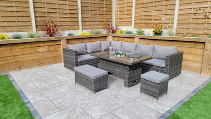 Rattan Corner Dining Sofa with Lift Table & Ice Bucket | Catalina | Cata0367