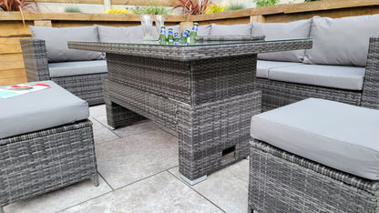 Rattan Corner Dining Sofa with Lift Table & Ice Bucket | Catalina | Cata0367