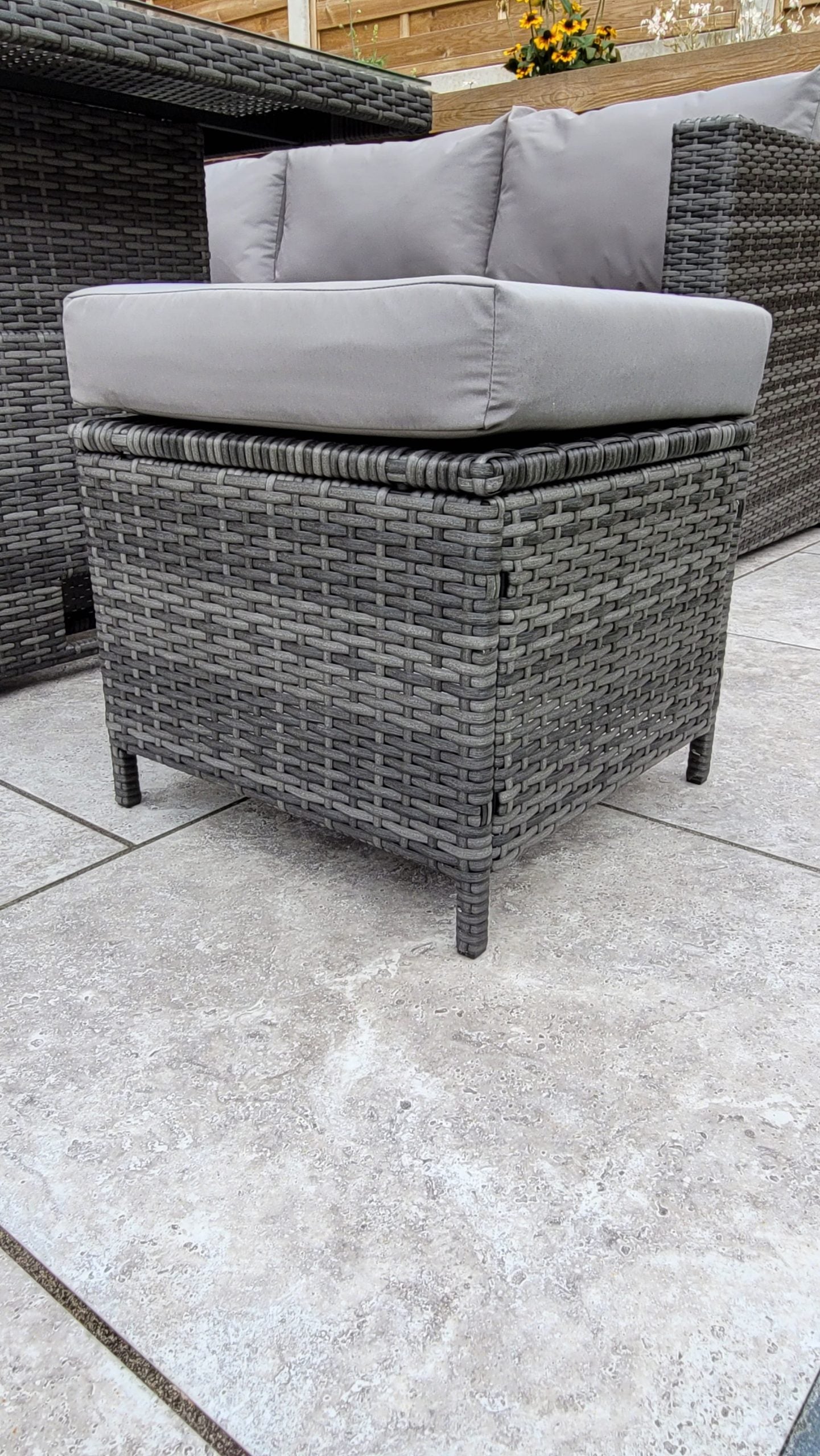 Rattan Corner Dining Sofa with Lift Table & Ice Bucket | Catalina | Cata0367