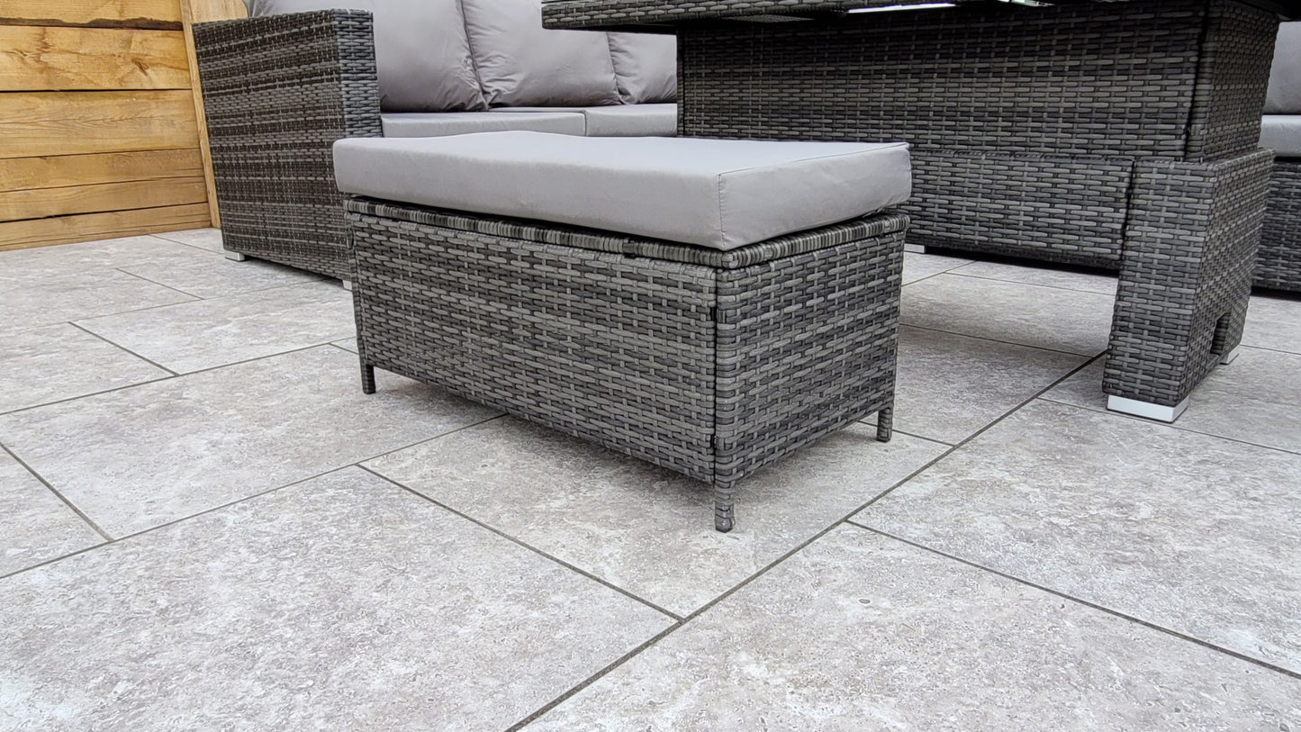 Rattan Corner Dining Sofa with Lift Table & Ice Bucket | Catalina | Cata0367