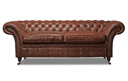 Churchill Leather 3 Seater Chesterfield Sofa | Arnie