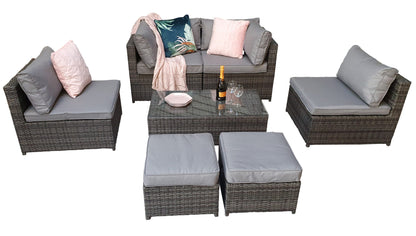 Chelsea Rattan Modular Sofa with Arm Storage in Grey | Chel0329