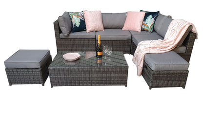Chelsea Rattan Modular Sofa with Arm Storage in Grey | Chel0329
