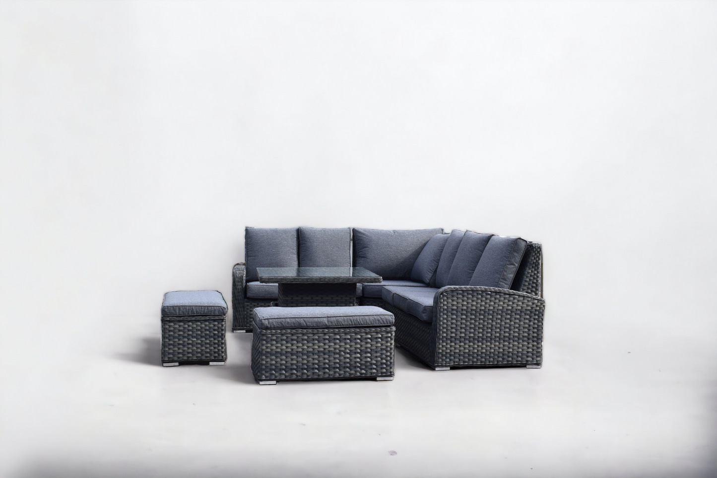 Rattan Anna Corner Sofa with Lift Table + 2 Bench Stools | GCV1308V-6C