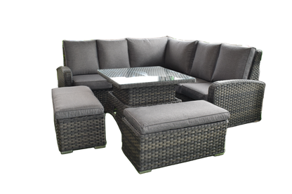 Rattan Anna Corner Sofa with Lift Table + 2 Bench Stools | GCV1308V-6C
