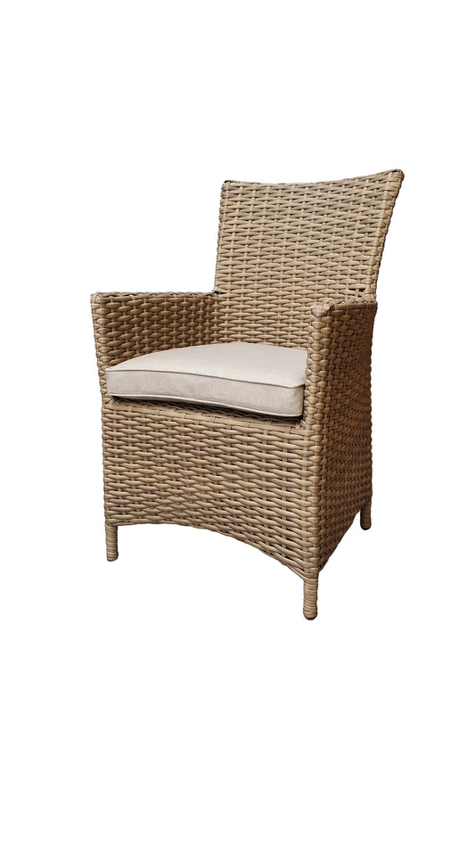 Rattan High Back Dining Chair in Natural | Darcey | Darc0256