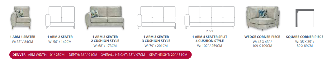 Red Rose Denver Sofa Range