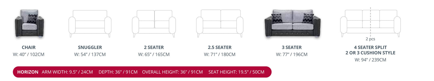 Red Rose Horizon Sofa Range