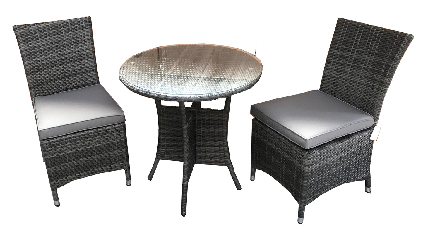Rattan Bistro Set with 2 Armless Chairs | Emily | Emil0192_Emil0209