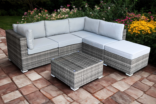 Heritage Rattan Grey Modular Corner Sofa Set | Heri132GS