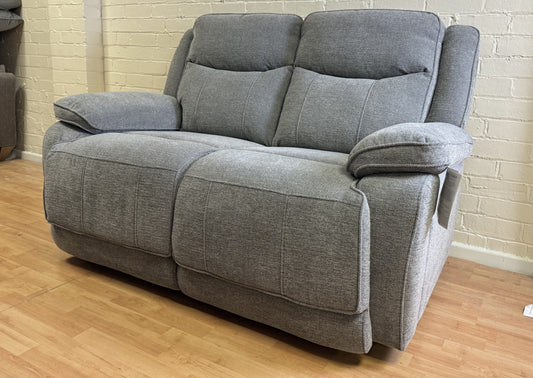 Pinky Ex-Display 2 Seater Grey Fabric Electric Recliner Sofa
