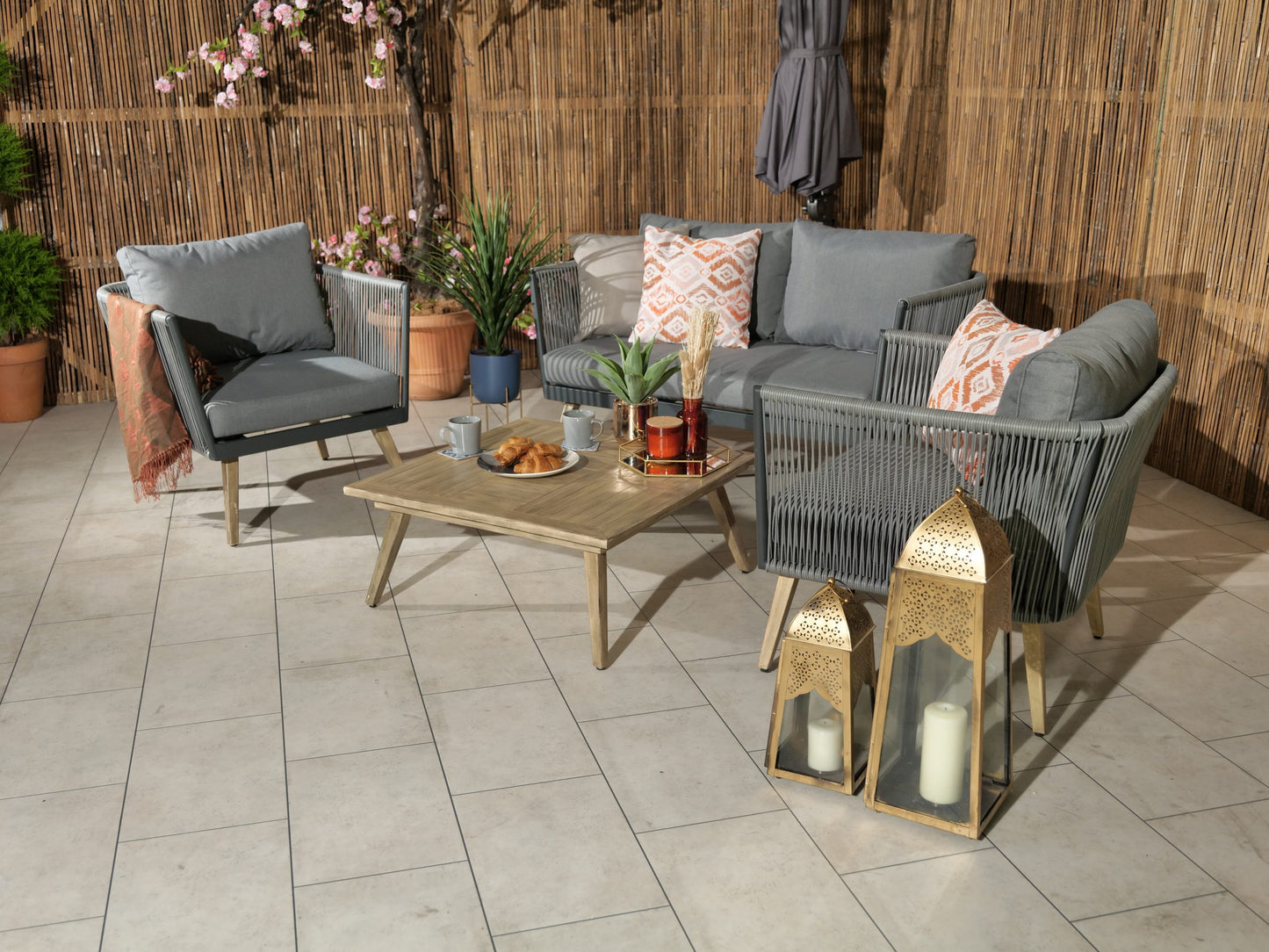 Rattan Milan Four Seater Sofa Lounging Set  | AMIR | MIL2SOF-WS
