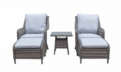 Rattan Grey Five Piece Lounge Set in Grey | Mia | Mia0102