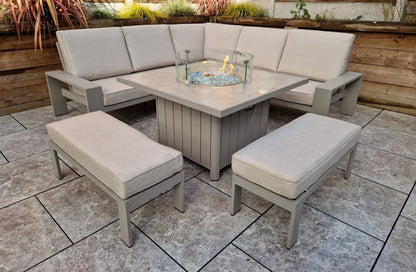Venus Corner Sofa Dining Set w/ Firepit Table | Venu0416