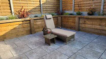Rattan Single Sun lounger with drinks table | Savannah | Sava0406