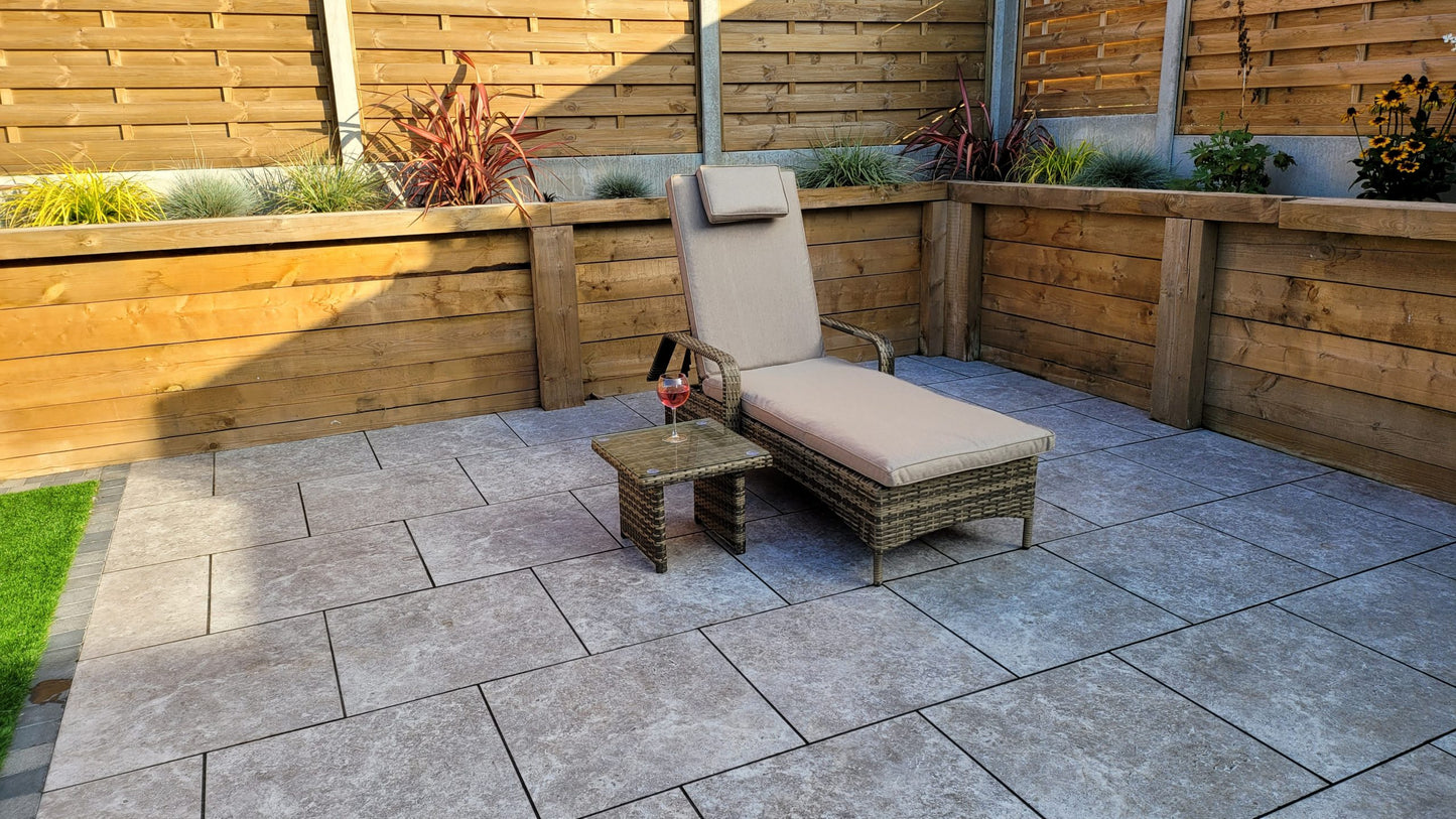 Rattan Single Sun lounger with drinks table | Savannah | Sava0406