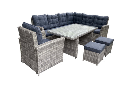 Rattan Skylar Dining Corner Sofa With Table | SKYL140GS