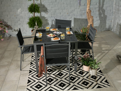 Sorrento 4 Seater Dining Set Including Parasol | AMIR | SOR-01