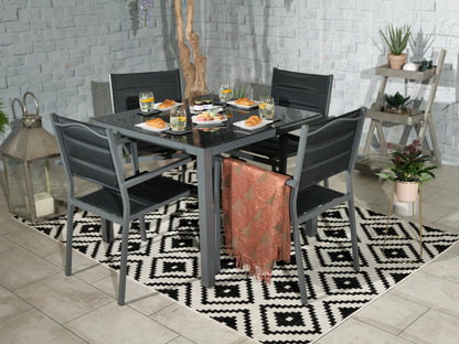 Sorrento 4 Seater Dining Set Including Parasol | AMIR | SOR-01