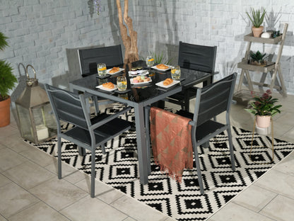 Sorrento 4 Seater Dining Set Including Parasol | AMIR | SOR-01