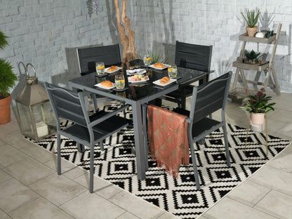 Sorrento 4 Seater Dining Set Including Parasol | AMIR | SOR-01