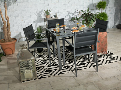 Sorrento 4 Seater Dining Set Including Parasol | AMIR | SOR-01