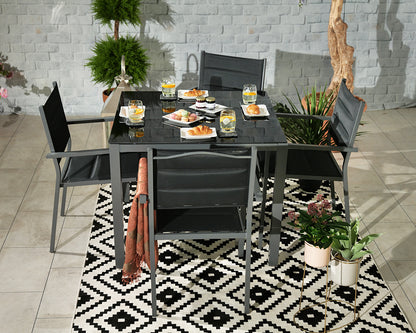 Sorrento 4 Seater Dining Set Including Parasol | AMIR | SOR-01