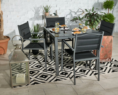 Sorrento 4 Seater Dining Set Including Parasol | AMIR | SOR-01