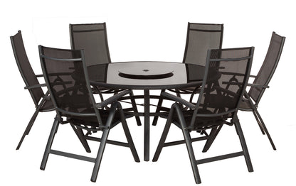 Sorrento 8pc Black Round Deluxe Recliner Set | AMIR | SOR150RECBLK