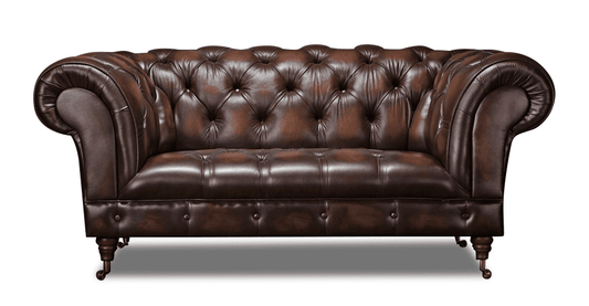Trafalgar Leather 2 Seater Chesterfield Sofa | Arnie