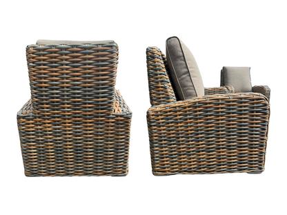 Homeflair Anna Rattan Mixed Weave 2 Seater + 2 Chairs + Coffee Table