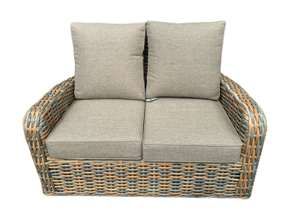 Homeflair Anna Rattan Mixed Weave 2 Seater + 2 Chairs + Coffee Table