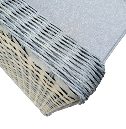 Homeflair Molly Large Grey Rattan Corner with lift Table + Stools