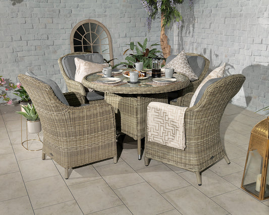 Rattan Wentworth Imperial 4 Seater Dining Set  | AMIR | WEN110IMP-WS