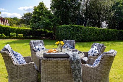 Rattan Wentworth 6 Seater Round Imperial Dining Set | AMIR | WEN140COM-WS