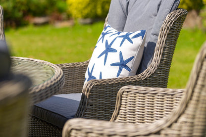 Rattan Wentworth 6 Seater Round Imperial Dining Set | AMIR | WEN140COM-WS